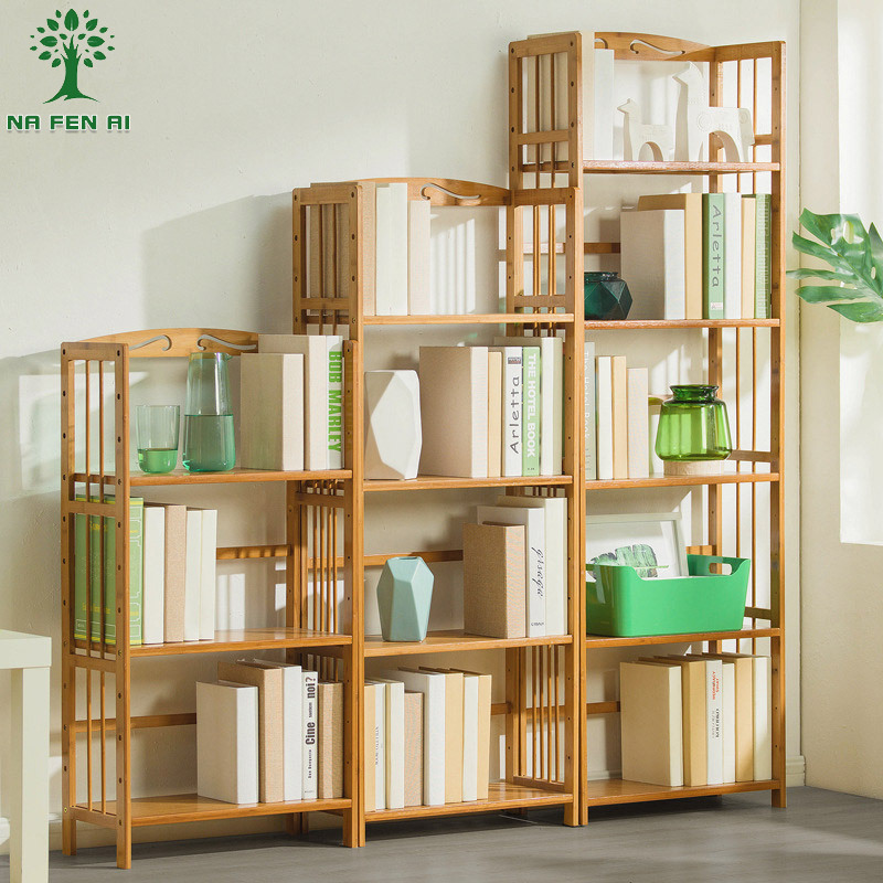 NFA Simple bookshelves, bookcases, floor partitions, storage shelves, solid wood multi-storey desktop dormitories, children, student combination cabinets