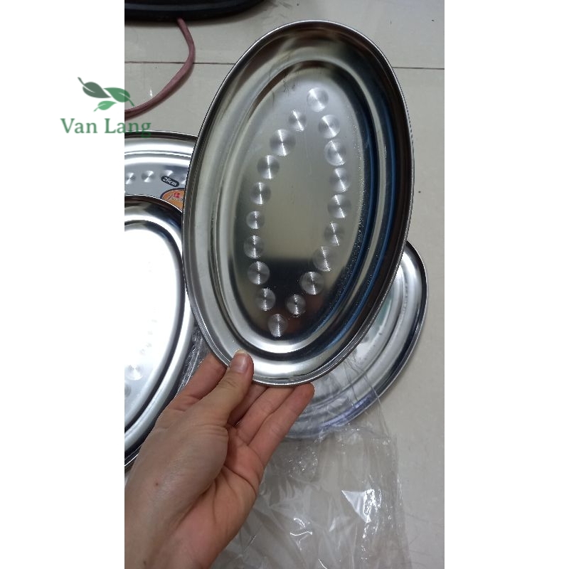 Dĩa hột xoài - đĩa inox bầu dục 26cm - sỉ lẻ