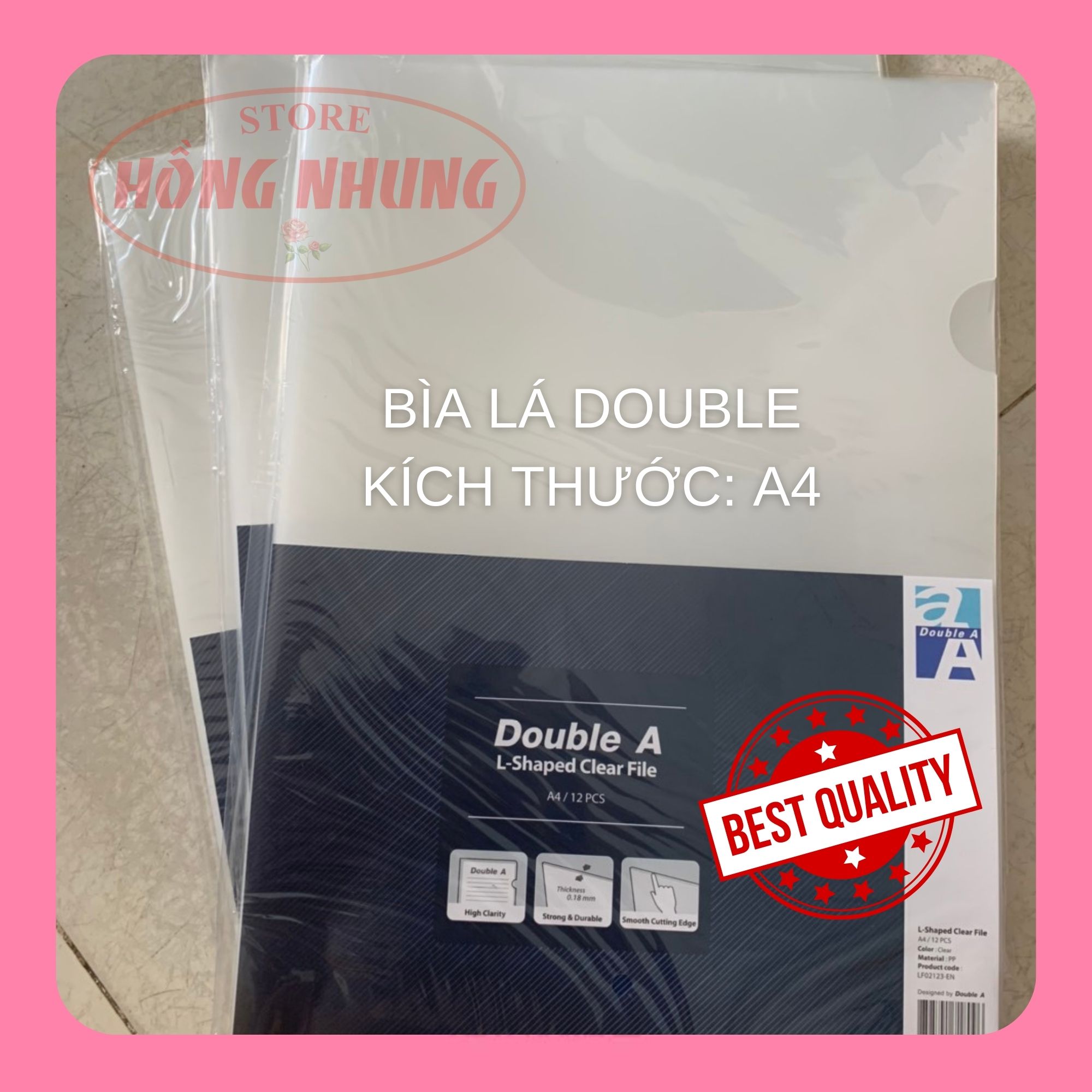 Bìa Lá A4 DOUBLE  A xấp 12 cái