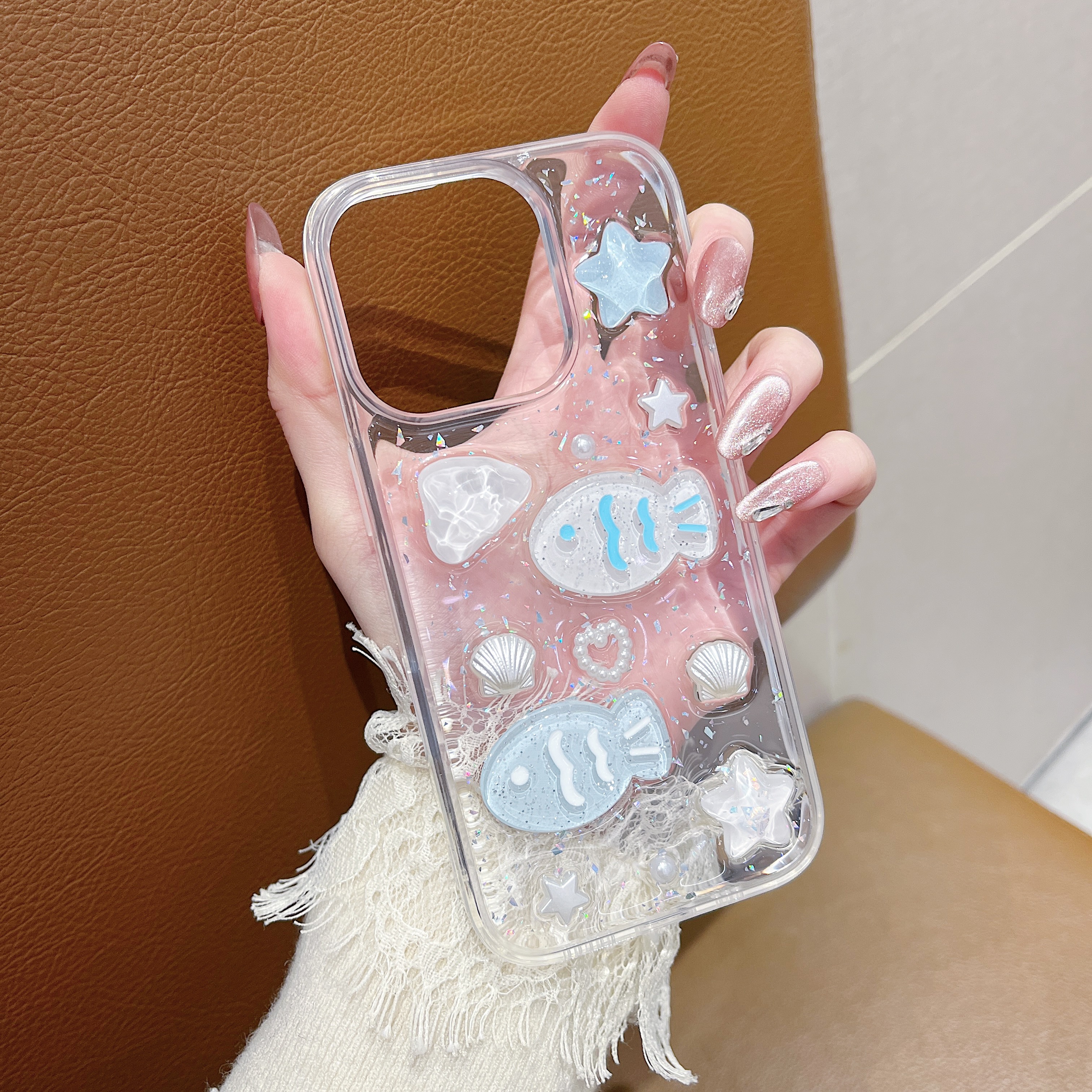 Sroof%20Case%20For%20iPhone%2011%2012%2013%2014%2015%2016%20Pro%20Max%2016%2015%2014%20Plus%20New%20advanced%20sense%20of%20transparent%20acrylic%20drip%20glitter%20three-dimensional%20blue%20two%20fish%20phone%20case%20back%20cover%20-%20Image%209