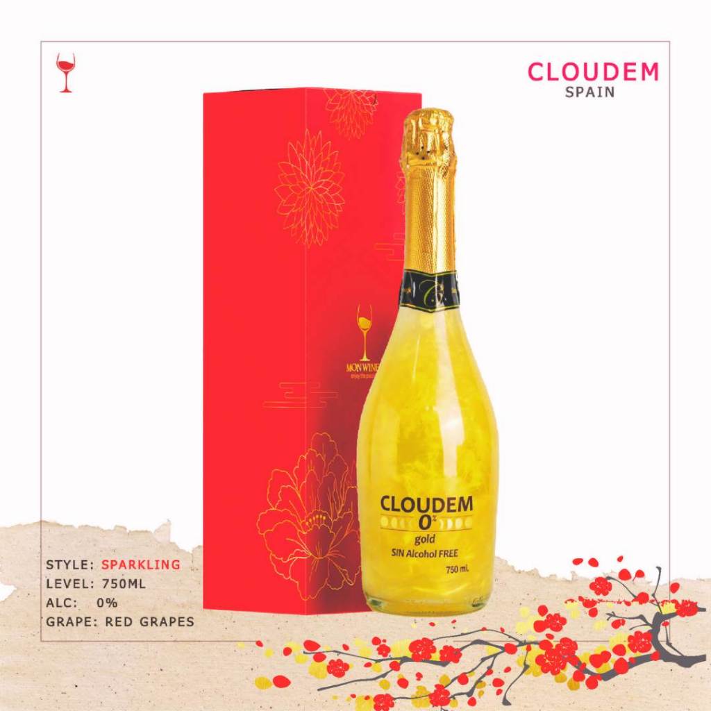 Bộ Hộp Quà 01 Chai Cider Tây Ban Nha Cloudem Gold 750 Ml - Quà Tết Giá Tốt