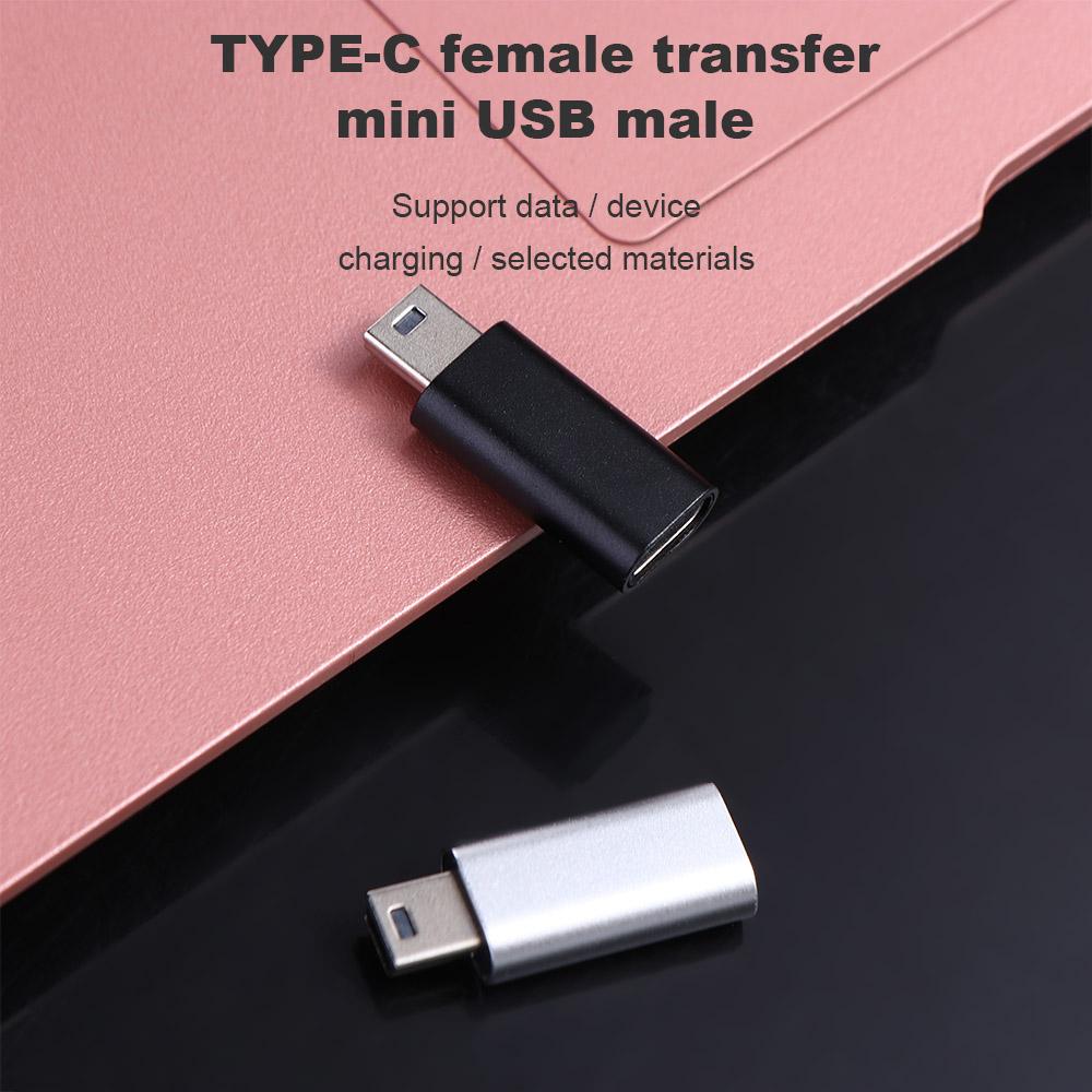 NHG Universal GPS Supplies USB Male Type C Female Data Transfer USB2.0 Mini  5 Pin USB Adapter Mini USB To Type-C Connector OTG Adapter Data Transfer  Connector