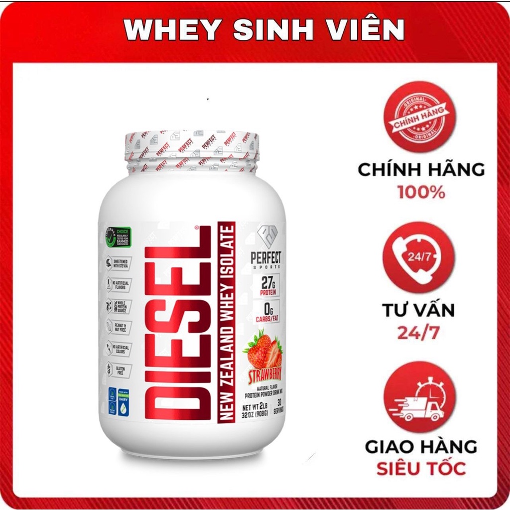 [Chính hãng] [2 lbs ] Diesel Whey Isolate (30 lần dùng) Sữa tăng cơ bắp dành cho dân gym