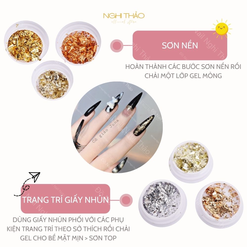 Giấy nhún nail 6 màu trang trí móng