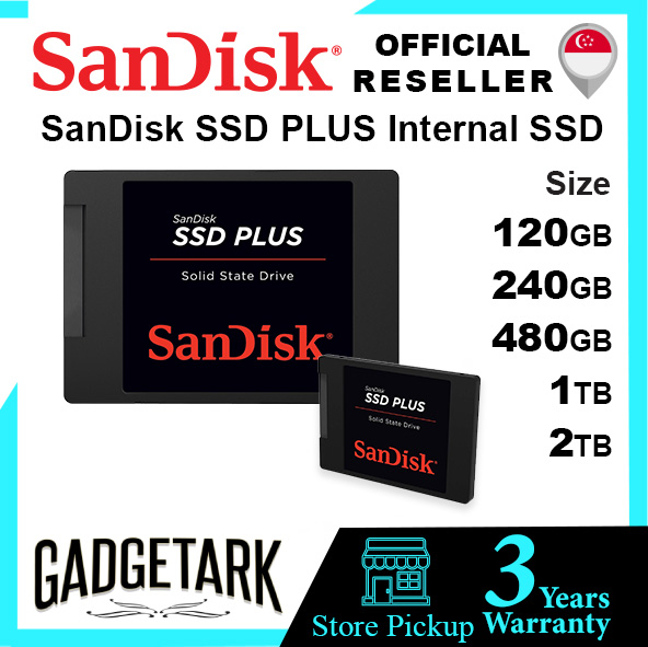 SDSSDA-480G-G26, Sandisk SSD PLUS 63.5 mm 480 GB Internal SSD Hard Drive