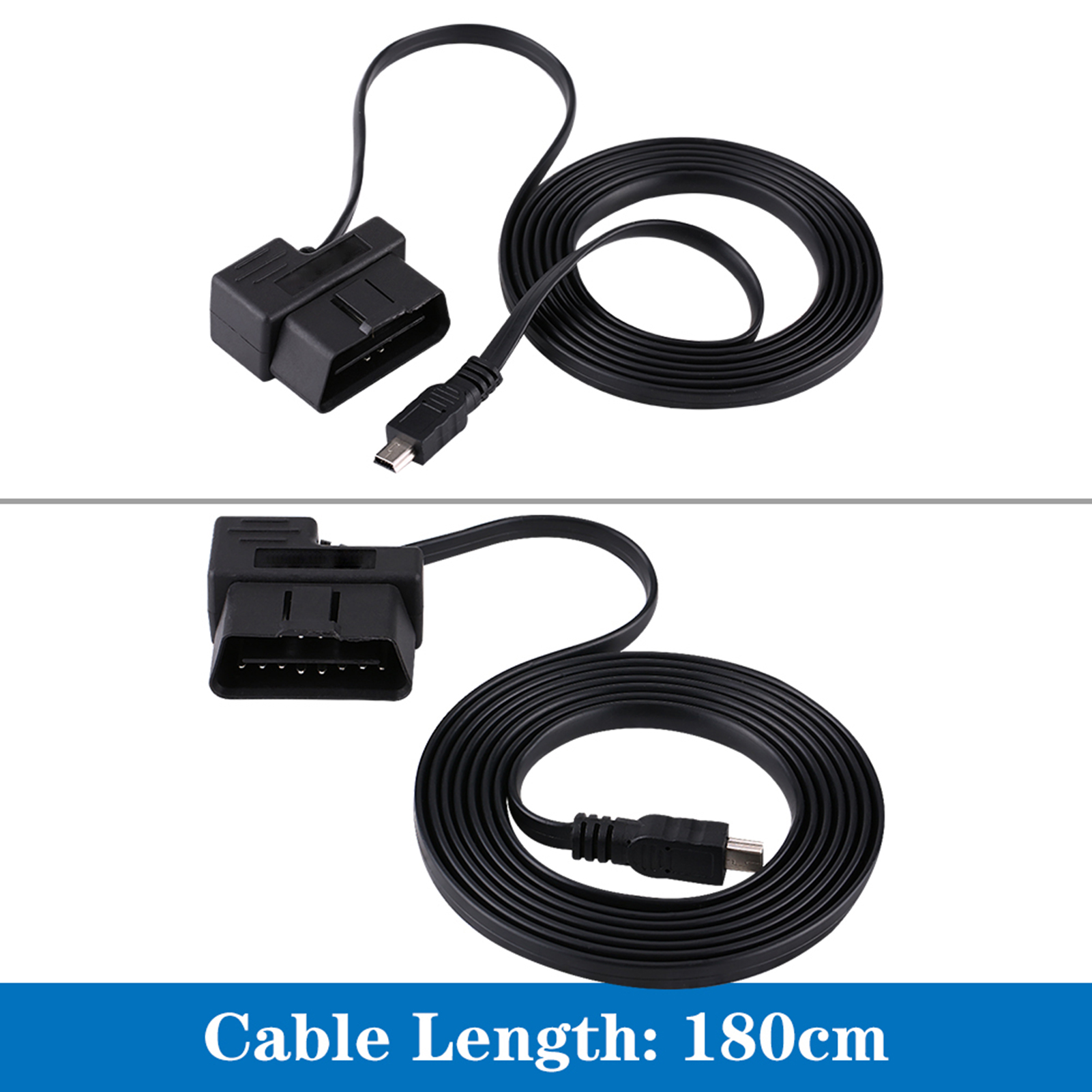 180cm Car OBD-II OBD2 EOBD 16pin Diagnostic Extension Adapter to Mini USB Cable