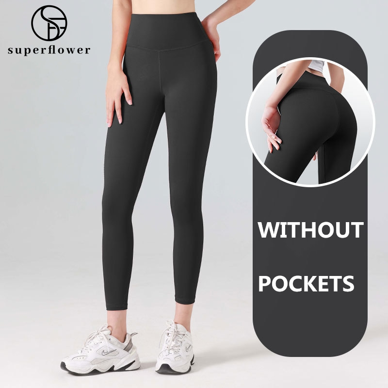 SUPERFLOWER High Waist Yoga Pants with Pockets, Tummy Control, Workout Pants  for Women 4 Way Stretch Yoga Leggings with Pockets