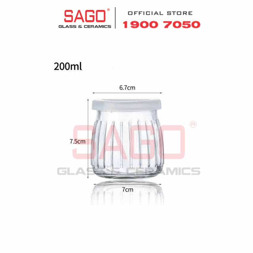Combo 06 hũ sữa chua thủy tinh 100ml , 200ml nắp nhựa