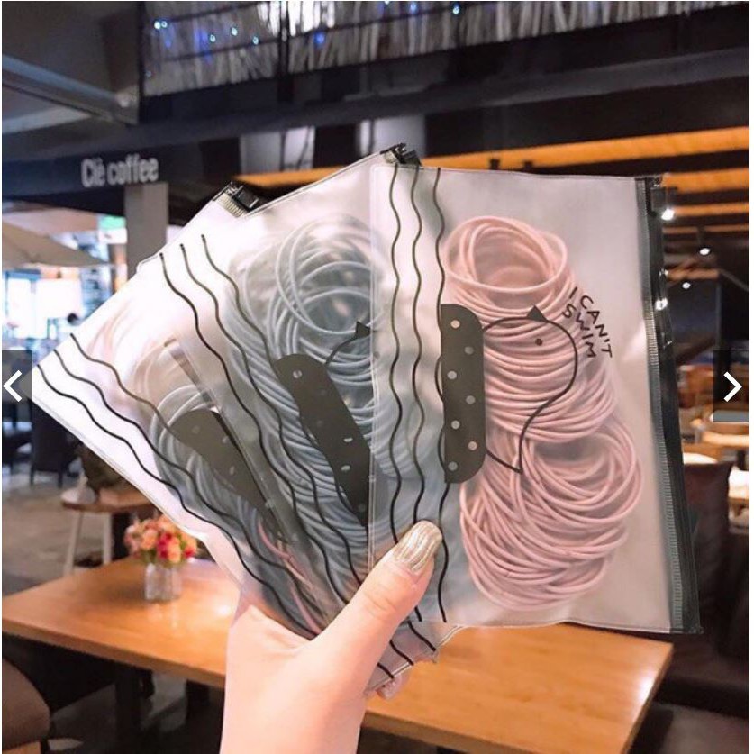 Set 100 chun buộc tóc trơn nhiều màu