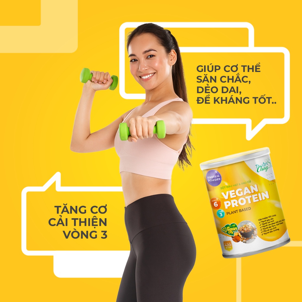 Vegan Protein Lon Thuần Chay Không Đậu Nành (420g)