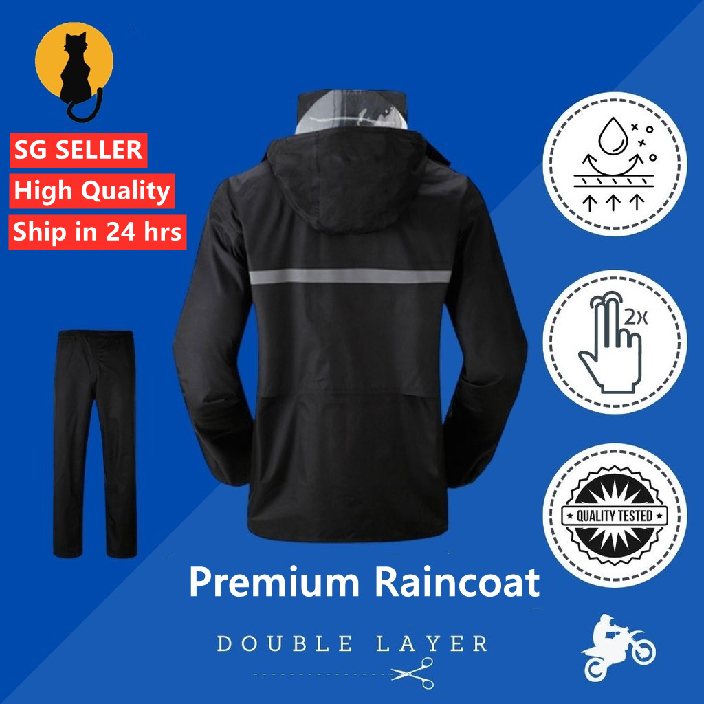 [SG Ready Stock] High Quality Adult Waterproof Raincoat [top+ Pants