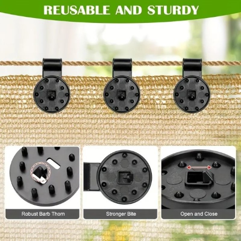 20-Pcs Mulifunctional Sunshade Net Fixing Clip Garden Backyard Greenhouse Clip. 