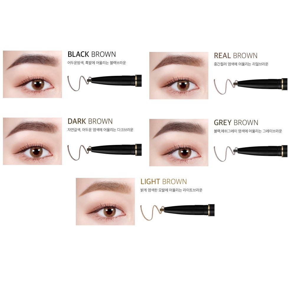 [HCM][Đủ 5 Màu] Chì Kẻ Mày Karadium Flat Eyebrow Pencil 0.3g