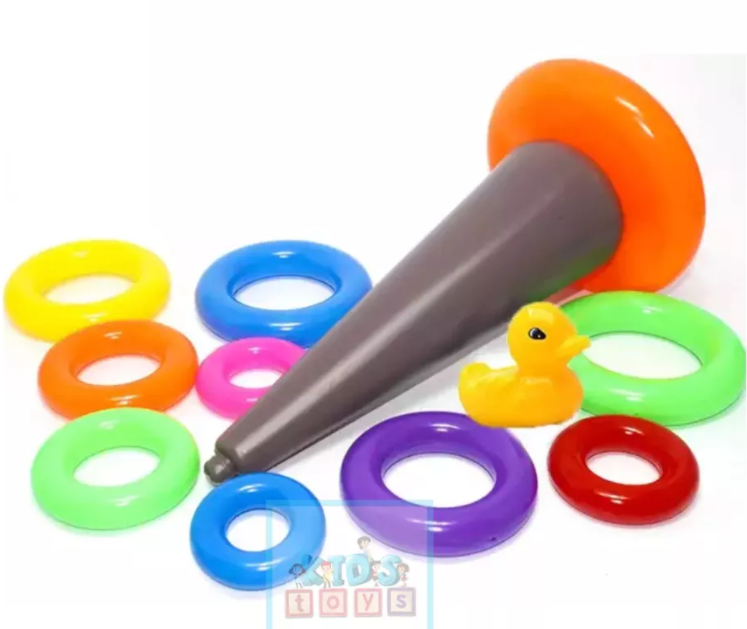 Tháp cầu vồng, đồ chơi xếp tháp vịt cao cấp cho bé