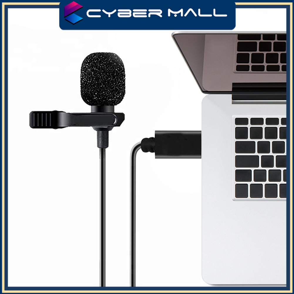 USB Lavalier Microphone Omnidirectional Wired Clipon Mic USB Lavalier