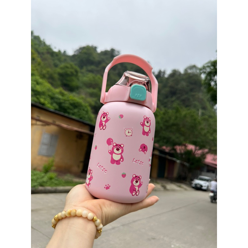 bình nước giữ nhiệt 304 hình gấu dễ dâu