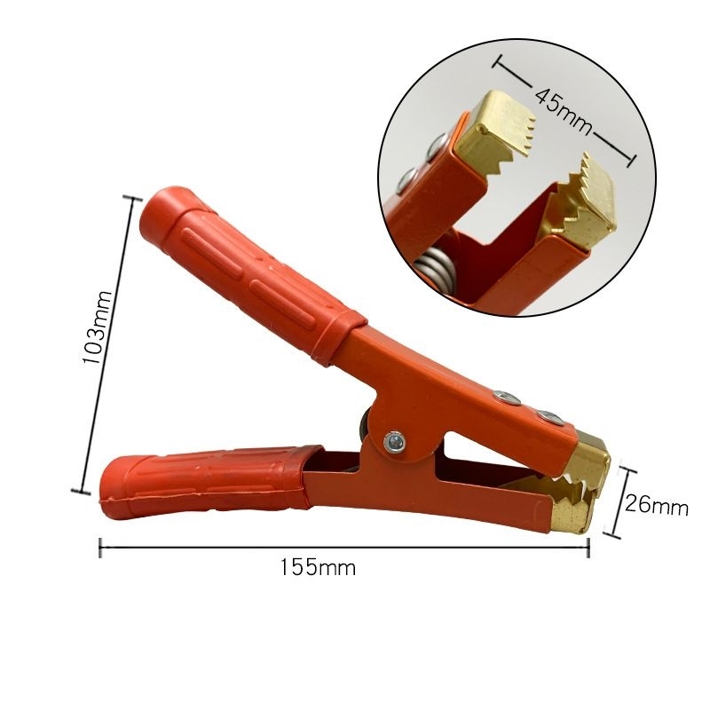Kẹp bình acquy 500A, kẹp cá sấu bộ 2 chiếc (đỏ và đen)