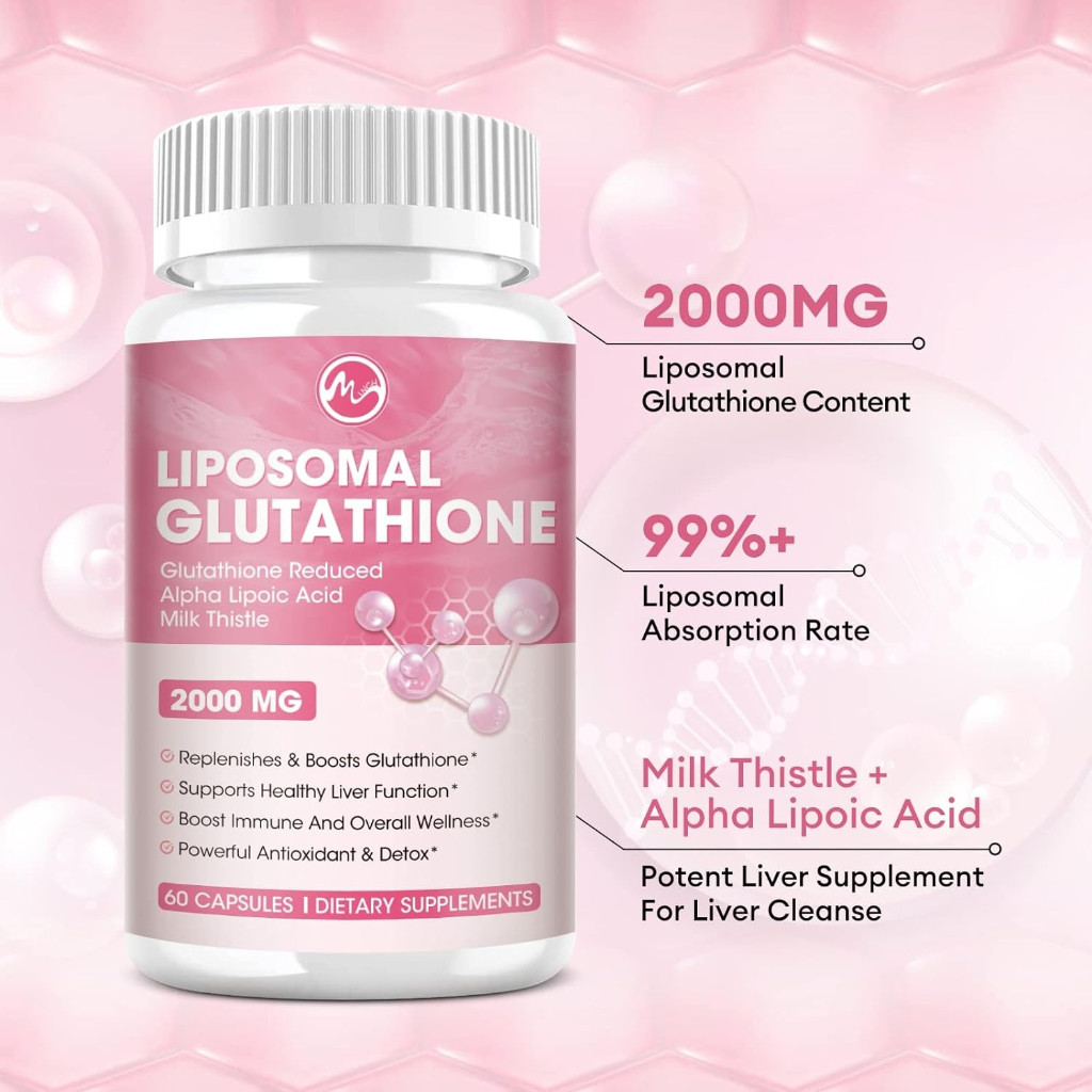 Glutathione Capsules Liposomal Glutathione 200mg Capsules High Absorption Reduced L-Glutathione, One Per Day, Vegan, 30 Count Glutathione Capsules Liposomal Glutathione 200mg Capsules High Absorption Reduced L-Glutathione, One Per Day, Vegan, 30 Count