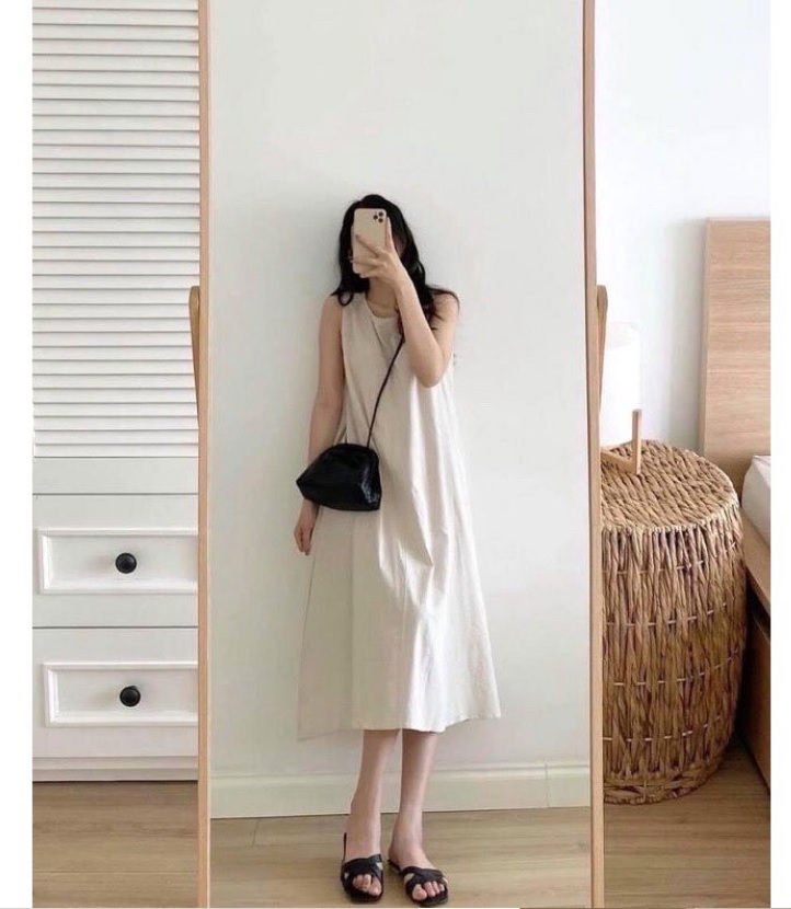 Đầm Suông Váy Suông Ba Lỗ Chất Đũi Cao Cấp Có Bigsize tới 95KG Dài 102cm Đa Năng đi tiệc đi biển đi chơi mặc nhà ĐÁNG ĐỒNG TIỀN