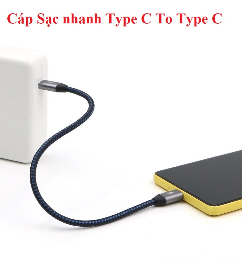 Dây Cáp Sạc Type C To Type C Sạc Nhanh PD 60W Bọc Dù Chất lượng cao
