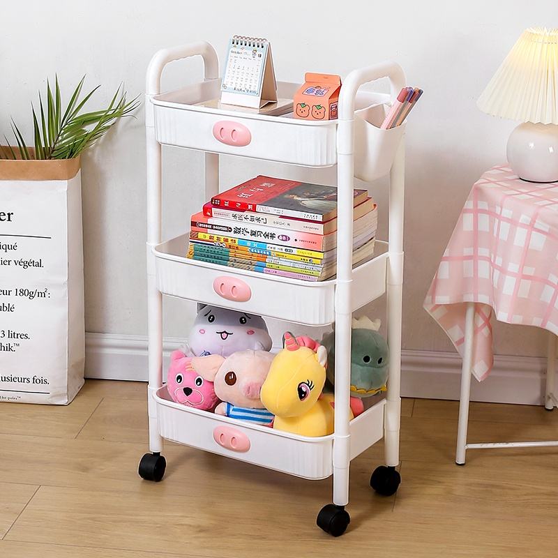 YONUO Trolley shelves, floor-to-ceiling kitchen, bathroom, mobile snacks, multi-level bedroom storage shelves
