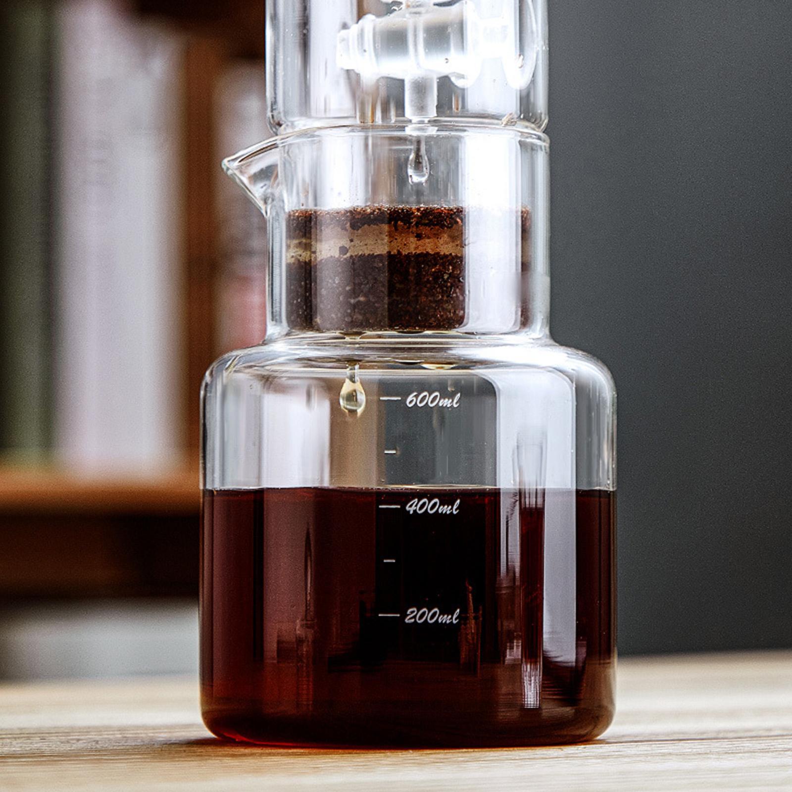 600ML Máy pha cà phê nhỏ giọt cà phê Espresso thức uống pha lạnh tái sử dụng máy lọc Nồi công cụ Ice Glass percolator nhỏ giọt 에스프레소