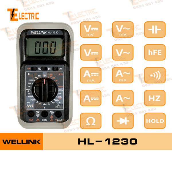 [HCM]WELLINK HL - 1210 Đồng Hồ Đo Điện Đo Vạn Năng Wellink HL 1210