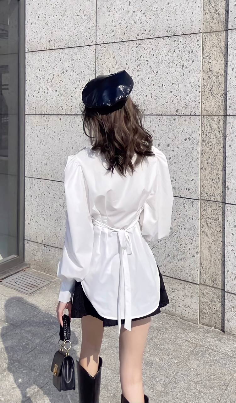 Sơ Mi Thắt Dây Lưng Chiết Li Eo TADA
