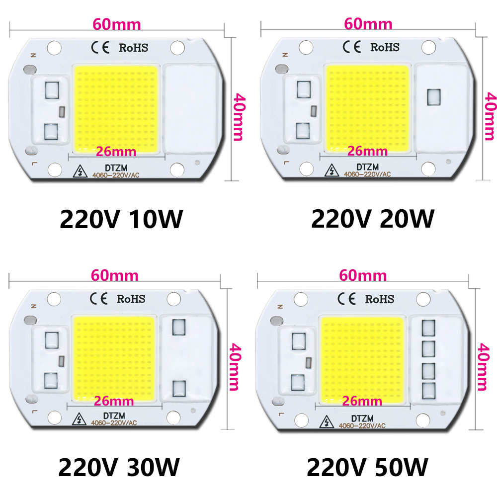 LEDCOB 5W Chip 50w led bulb High Power led 220v 10W 20W 30W bulbs Lamp ...