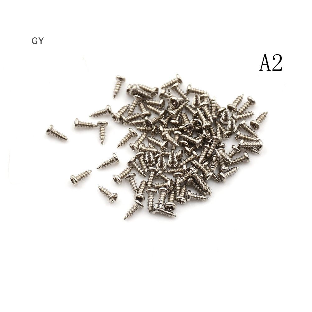 GY 100pcs M2 Screw Thread Diameter Round Head Cross Screws Self Tapping Screw
