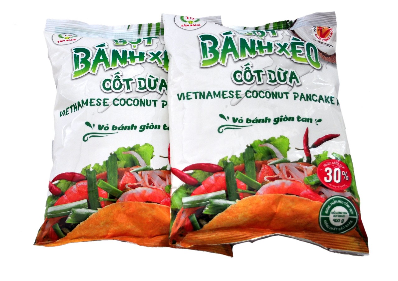 Bột bánh xèo Cốt Dừa thượng hạng Tấn Sang combo 2 gói