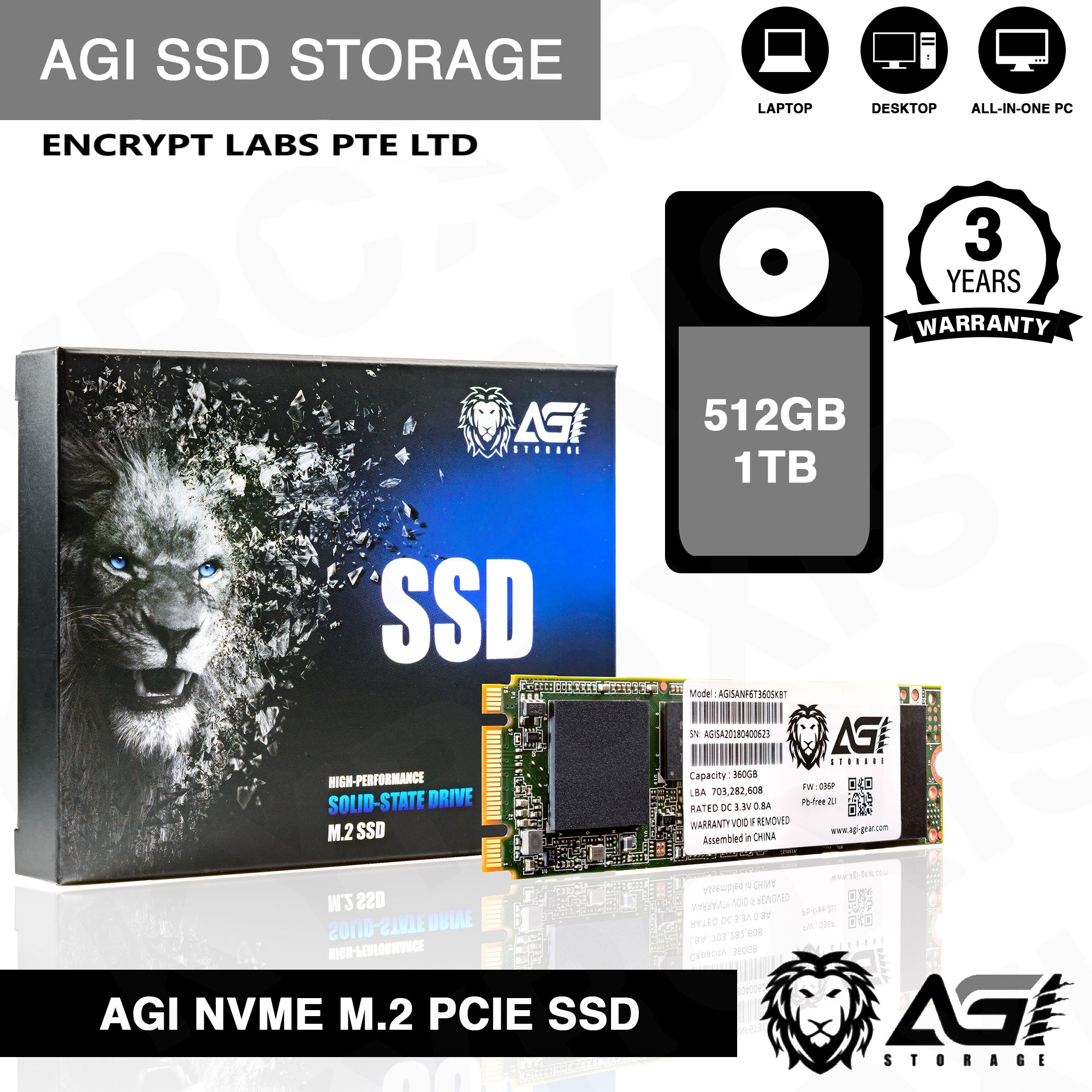 AGI m.2 SSD AGI 1TB SSD INTERNO AI838 1TB DRAM M.2 PCIE R⁄