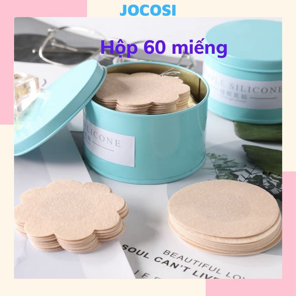 Miếng dán ngực giấy , Hộp 60 miếng dán ti siêu dính bảo vệ nhũ hoa chống lộ 307