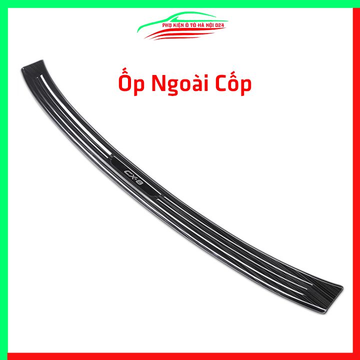 Ốp chống trầy cốp ô tô Mazda CX8, CX-8 mẫu TITAN sang trọng, ốp dán bậc cốp trong ngoài chống trầy xước, trang trí xe hơi