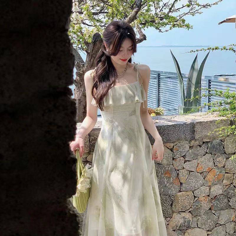 IEF Sling maxi ruffled floral sleeveless dress