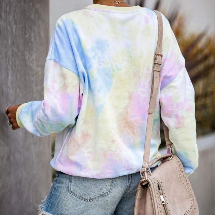 pastel tie dye crewneck sweatshirt