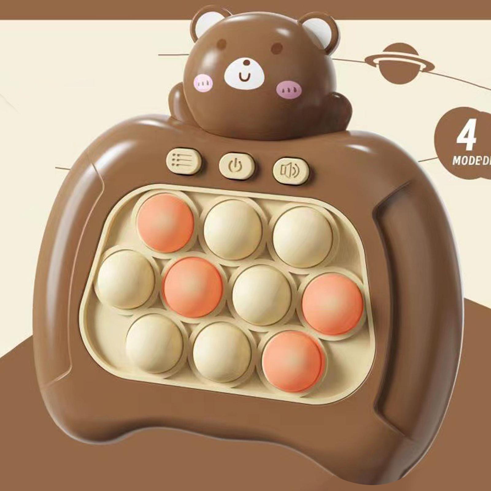microgood Kids Push Bubble Game Console with 4 Modes Handheld Whack-a-mole Toy Interesting Reaction Training Challenge Games Kill Time Stress Relief Toy Birthday Gift for Boys Girls