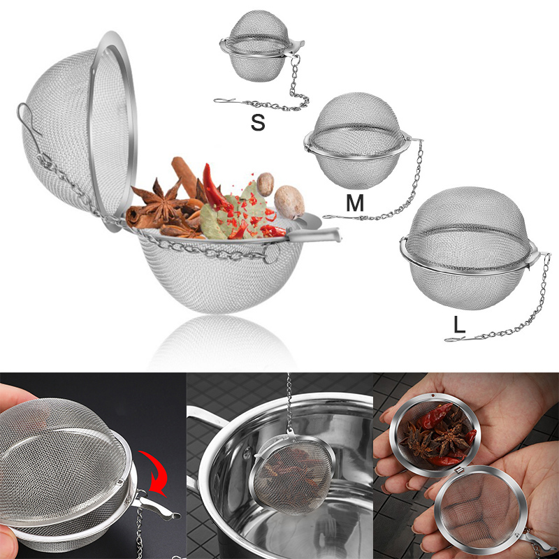 [Duola] Stainless Tea Infuser Sphere Locking Spice Tea Ball Strainer MeshTea Filter Tool