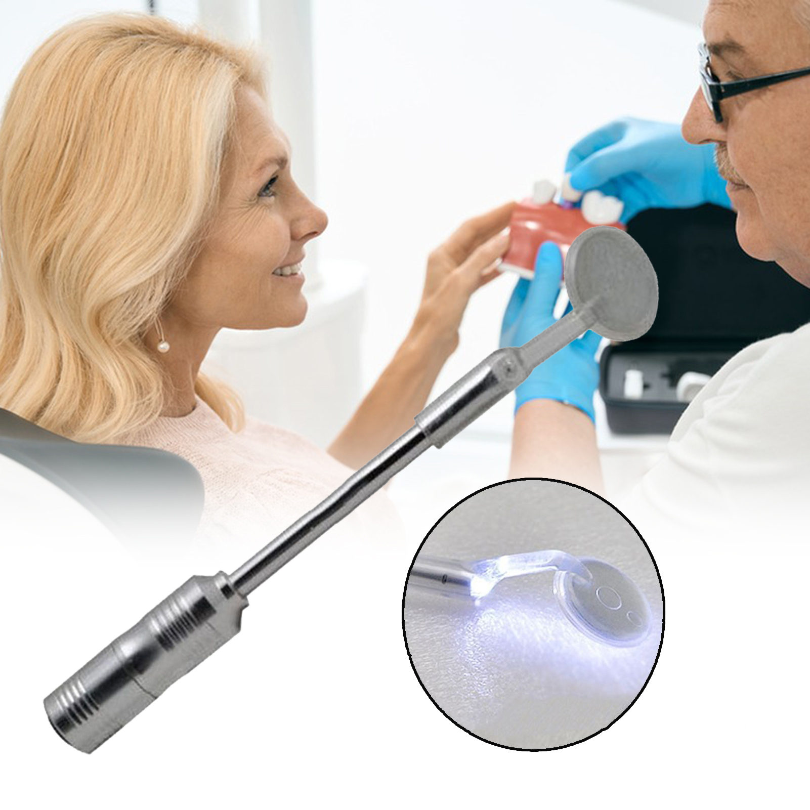 Dental Mouth Mirrors with Light LED Lighted Teeth Inspection Mirror for