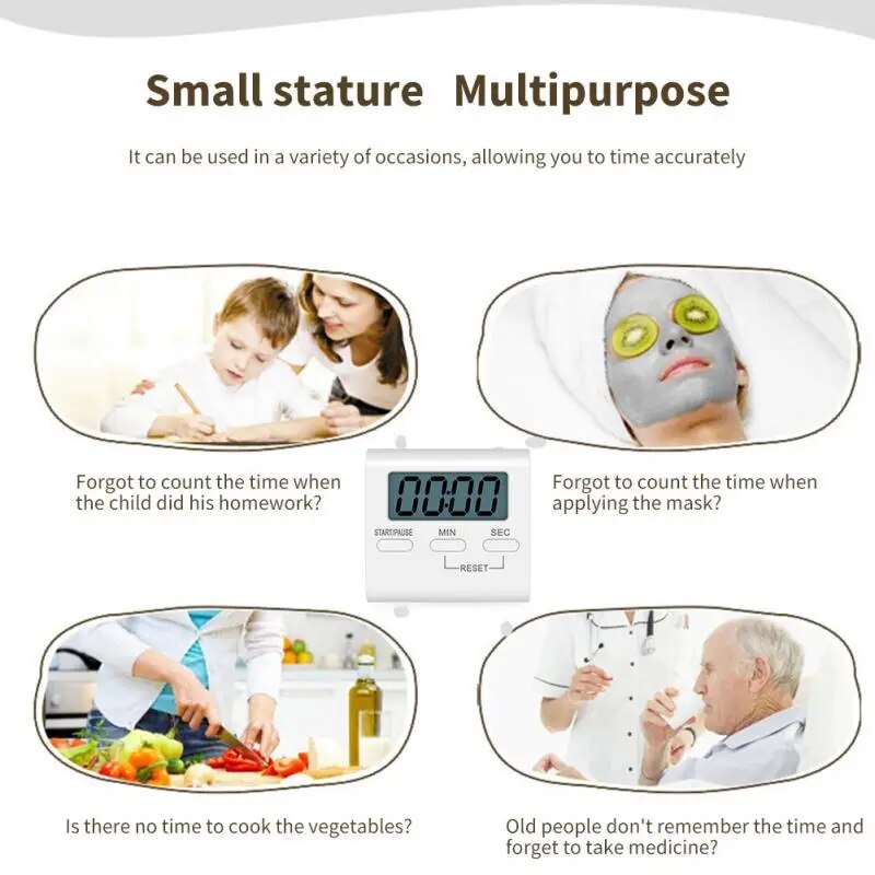 【Bestselling】 Digital Kitchen Timer Lcd Cooking Timer Strong Magnet Back For Cooking Baking Sports Games Kitchen Gadget Not Included