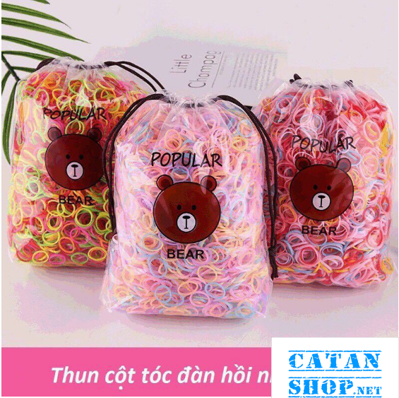 Túi gấu 4000 thun cột tóc co dãn nhiều màu cho bé phụ kiện tóc gd575-thun4k