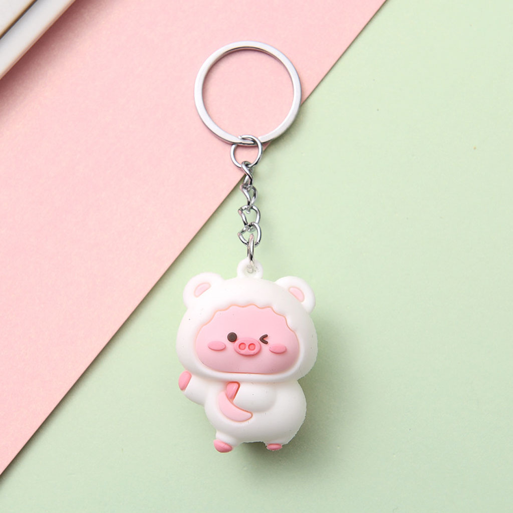Móc khóa hình thú mông hồng dễ thương