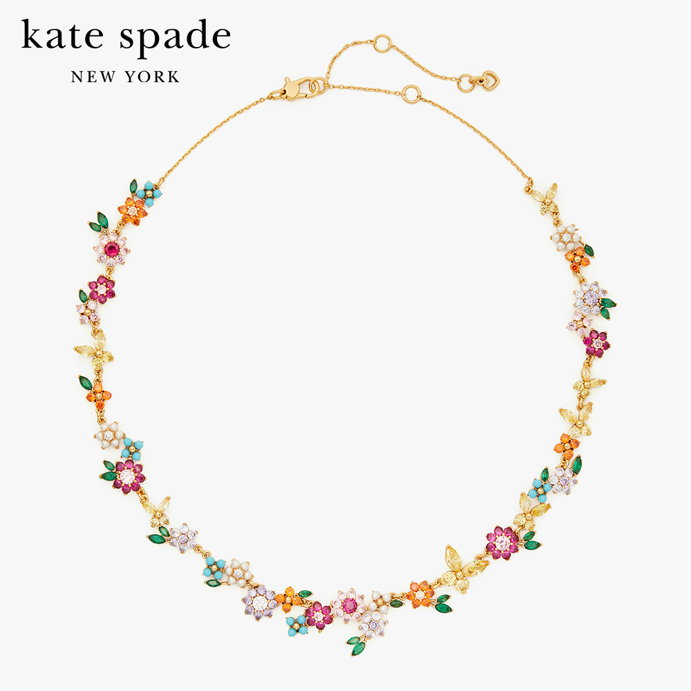 Kate Spade Cinema Bloom Short Necklace, Grey Multi