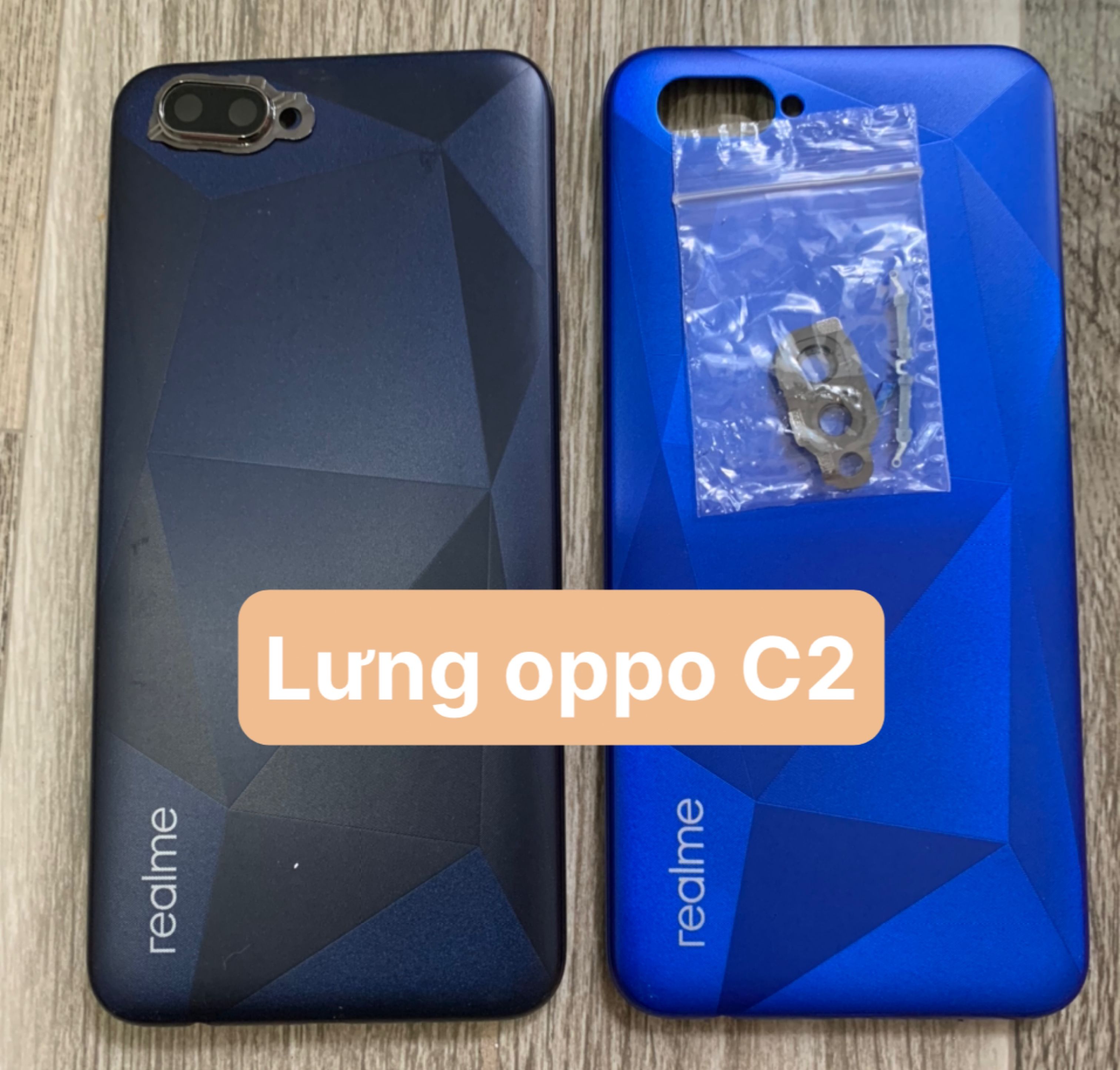 Vỏ nắp lưng điện thoại realme C2 ( miếng lưng, phím bấm, kính camera)