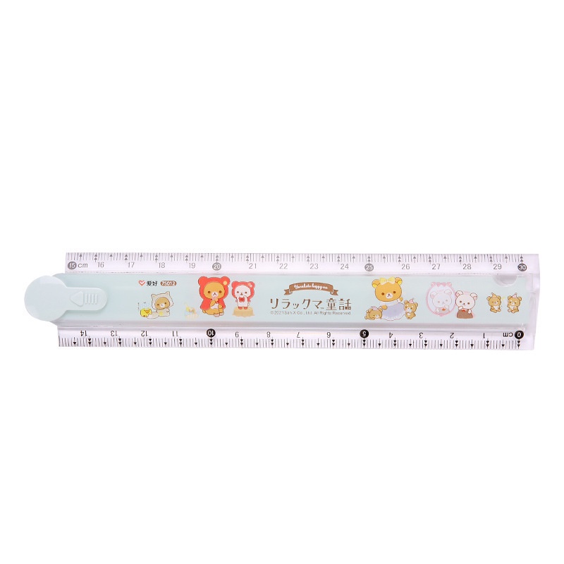 Cartoon Bear Multi-function Folding Ruler 30 Cm Transparent Scale Drawing Ruler Student Stationery Supplies