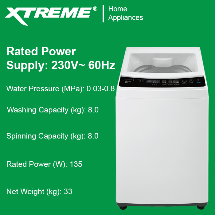 xtreme washing machine 8kg