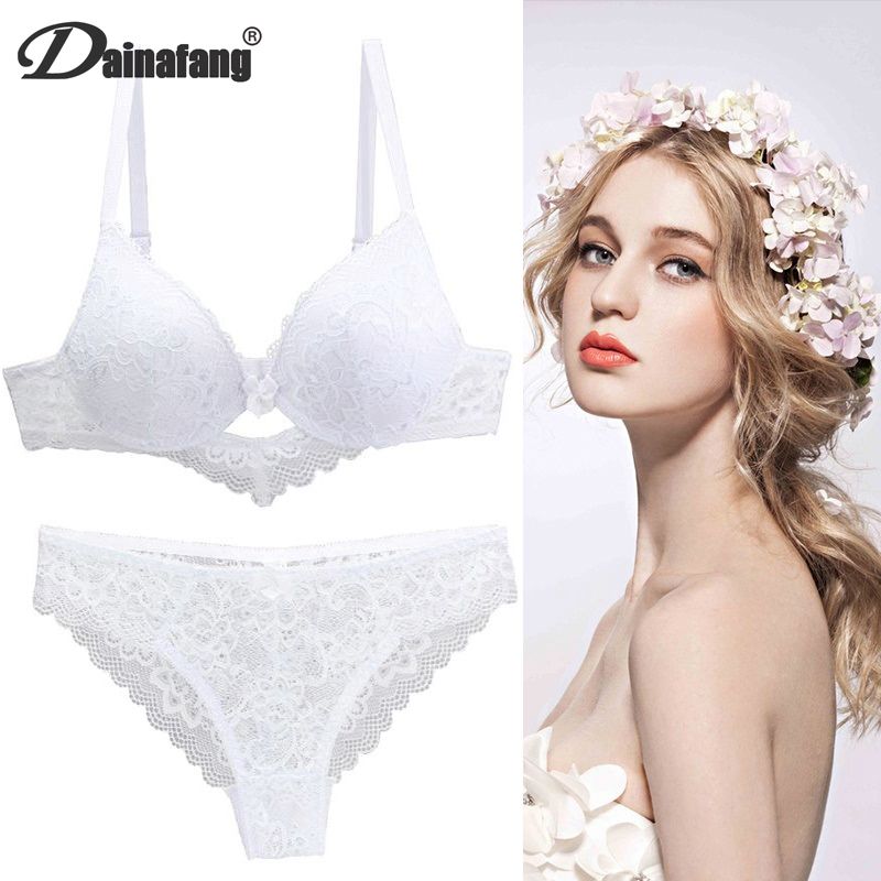 2022 New Lace Drill Bras Set Women Plus Size Push Up Underwear 34/75 36/80 38/85 40/90 42/95 ABCD Cup For Female Lingerie. 