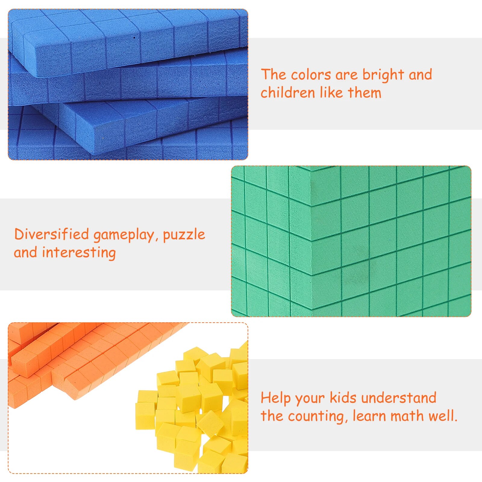 Demonstration Box Stack Kids Building Blocks Learning Children Educational Counting Cube Building