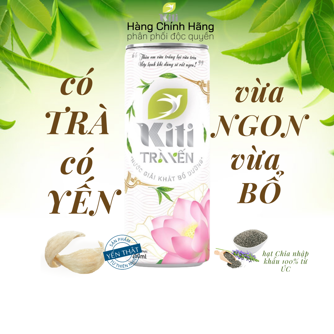 COMBO TAM LỘC - 3 Thùng 6lon TRÀ YẾN HẠT CHIA KITI, sản phẩm Trà Xanh kết hợp Yến Sào...
