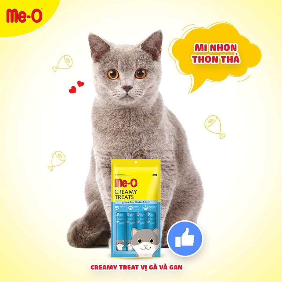 Soup thưởng creamy cho mèo vị cá hồi MeO Me-O creamy Salmon 60g